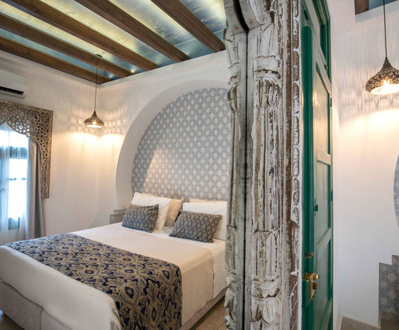 Decan Concept Boutique Estate Hotel Rhodes Top Classic Double Old Town View double bed through the room mirror