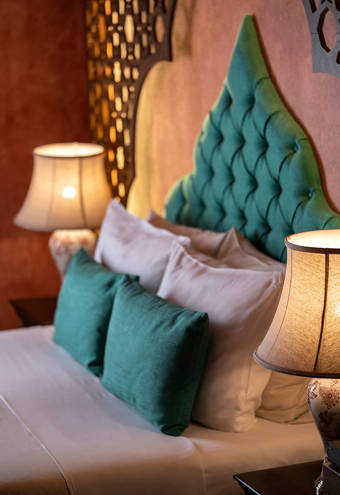 Decan Concept Boutique Estate Hotel Rhodes Deluxe Queen Room bed decorations