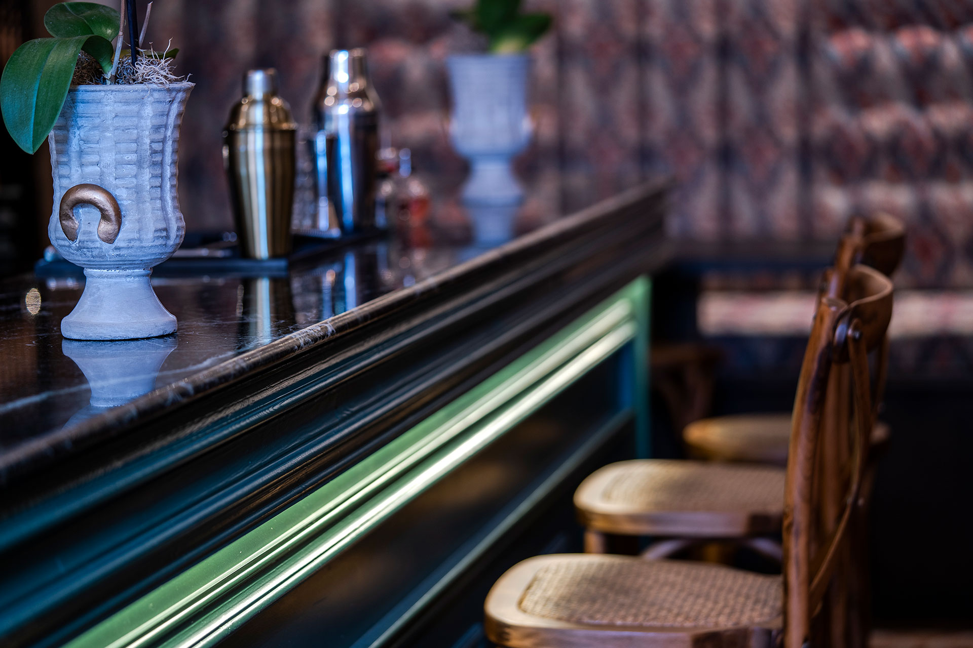 Decan Concept Boutique Estate Hotel Rhodes Bistro bar with chair-like stools