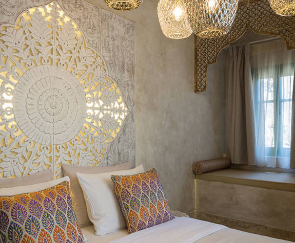 Decan Concept Boutique Estate Hotel Rhodes Family Room Old Town View bed and decorations