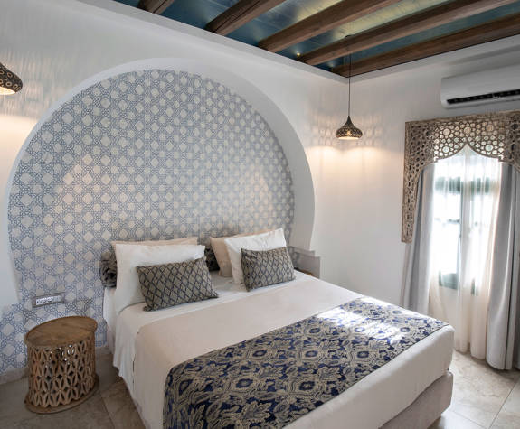 Decan Concept Boutique Estate Hotel Rhodes Top Classic Double Old Town View double bed, decorations and amenities
